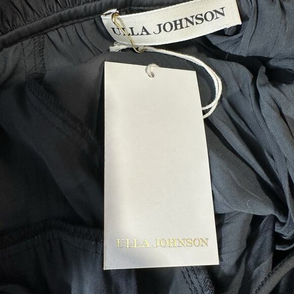 NWT Ulla Johnson Womens Mara Top Noir Black Size 0 Japanese Satin Plisse Pleat - Picture 10 of 11